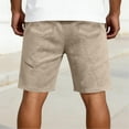 thumbnail image 5 of Fewfanhot Men's Big & Tall Casual Shorts Polyester & Spandex Elastic Waist Drawstring Summer Beach Shorts with Side Pockets, S-2XL, 5 of 6