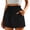 Black(Womens Shorts), variant on GUACER Lounge Shorts for Women Cotton Linen Drawstring Elastic Waist Pleated with Pockets Breathable Baggy Shorts