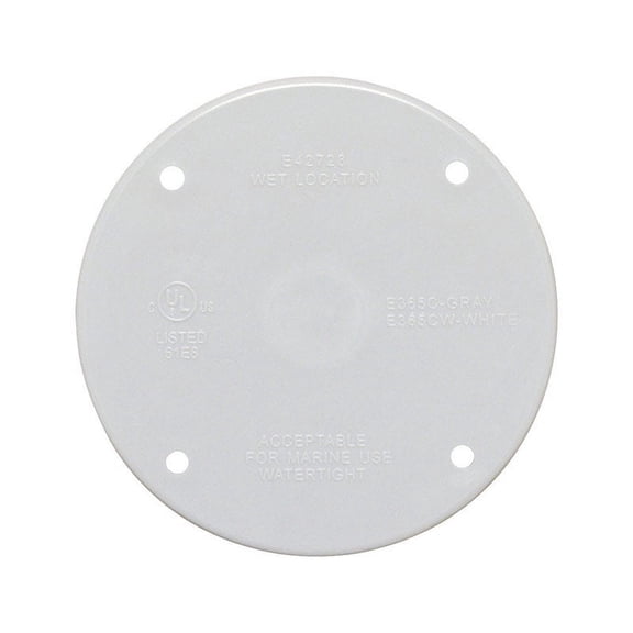 Sigma Electric  Round  Plastic  Flat Box Cover  For Wet Locations