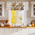 thumbnail image 2 of Kitchen Cafe Valance Curtain for Small Windows,Autumn Sunflower Pumpkin Leaf Rod Pocket Short Valances,60x18in, 2 of 9