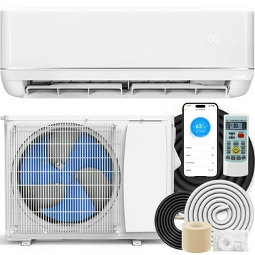 Dextrus 12000 BTU Mini Split AC/Heat Pump, 21 SEER2, 208-230V, WiFi & Alexa, Cools 750 Sq.Ft, Includes Install Kit, White