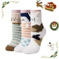 thumbnail image 2 of Loritta Women Cozy Fuzzy Socks, Winter Crew Warm Ankle Girls Slipper Socks 3 Pairs Size 5-9, 2 of 6