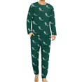 thumbnail image 1 of Pijama de tiburón blanco con silueta de animal para hombre, conjunto de pijama de manga larga moderno de 2 piezas, traje informal con gráficos para uso diario, regalo de cumpleaños, 1 of 5