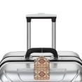 thumbnail image 3 of Rocae Traditional Tribal Aztec for Leather Luggage Baggage Tags ID Label Privacy Cover ID Label with Stainless Steel Loop and Address Card, 3 of 5
