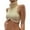 Khaki, variant on Women Summer Tops Slim Fit Ribbed Knit Shoulderless Top For Women High Neck And Sultry Bralette Top Female Compression Shirts for Crop Animated Blouse Cute Heads Tops Bra Camisoles Black M