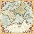 thumbnail image 2 of Mercator, Gerardus 15x15 Black Ornate Wood Framed with Double Matting Museum Art Print Titled - Terra Major Petites B, 2 of 4