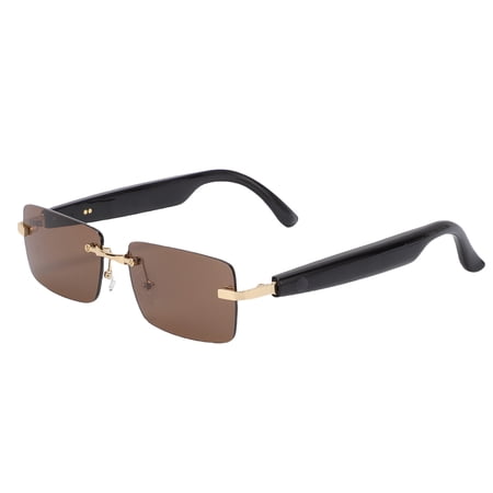 Smart AI Translation Glasses, Real Time Language Translator Sunglasses with GPT & DeepSeek Integration, Gold Brown