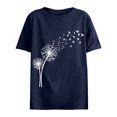 thumbnail image 4 of Womens Tops Women's Dandelion Printed Shirt Short Sleeve Round Neck T Shirt Fashion Top Lightweight Soft Casual Outfit Clothes Shirts for Women, 4 of 4