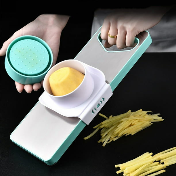 Rallador y triturador de verduras de acero inoxidable 3 en 1 con base magnética para la preparación de la cocina