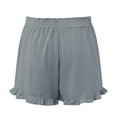 thumbnail image 4 of GERsome Summer Shorts for Women Cute Ruffle Solid Color Shorts Elastic Waist Casual Beach Vacation Shorts with Pockets S-2XL, 4 of 5