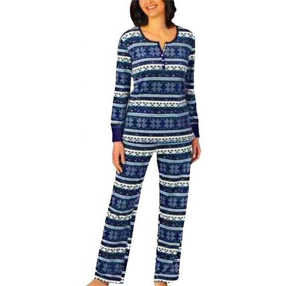 Nautica Women's Fleece Pajama Sleepwear Set 2 Piece, Mixed Blue 2X - NEW