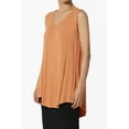 thumbnail image 3 of Women's S~3X Essentials Luxe Jersey Tunic V-Neck Relaxed Fit Sleeveless Top, 3 of 7
