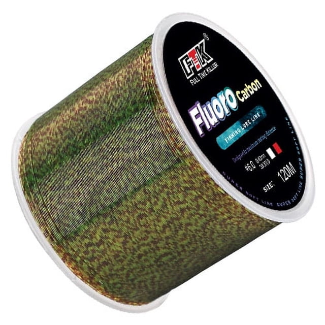 Línea de pesca FTK invisible spot, línea de nailon tricolor, 120 metros, línea de pesca con decoloración de camuflaje, línea de pesca marina resistente al desgaste