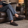 thumbnail image 6 of Alpine Swiss Wide Mens Slippers Steve Moccasin House Shoes Memory Foam Insole Corduroy Slip-On Terry Lining Indoor Outdoor Non-Slip Rubber Outsole, 6 of 8