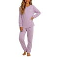 thumbnail image 5 of FSYBOA Girls Outfit Set Size 7, Casual 2 Piece Crew Neck Comfortable Tops and Pants Purple, 5 of 7