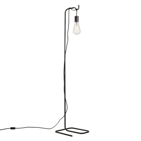 Globe Electric Designer Series 60 Black Floor Lamp With Vintage Globe Electric Designer Series 60 Black Floor Lamp With Vintage Bulb 69972