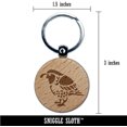 thumbnail image 2 of Southwestern Style Tribal Quail Bird Round Keychain Charm Tag - Engraved Wood, 2 of 6