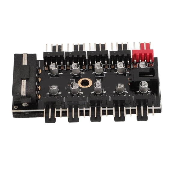 PC Chassis Fan Hub, 10 Port 12V 4 Pin Fan PWM Hub, Computer Case Fan Hubs, CPU Cooling Hub Fans for Computer Motherboard