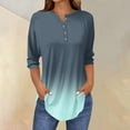 thumbnail image 2 of Womens Tops 3/4 Length Sleeve Tops Neck Casual Print Tunic T Shirts Three Quarter Length Tops Blouses For Women, 2 of 5