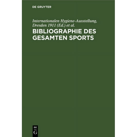 Bibliographie Des Gesamten Sports (Hardcover)