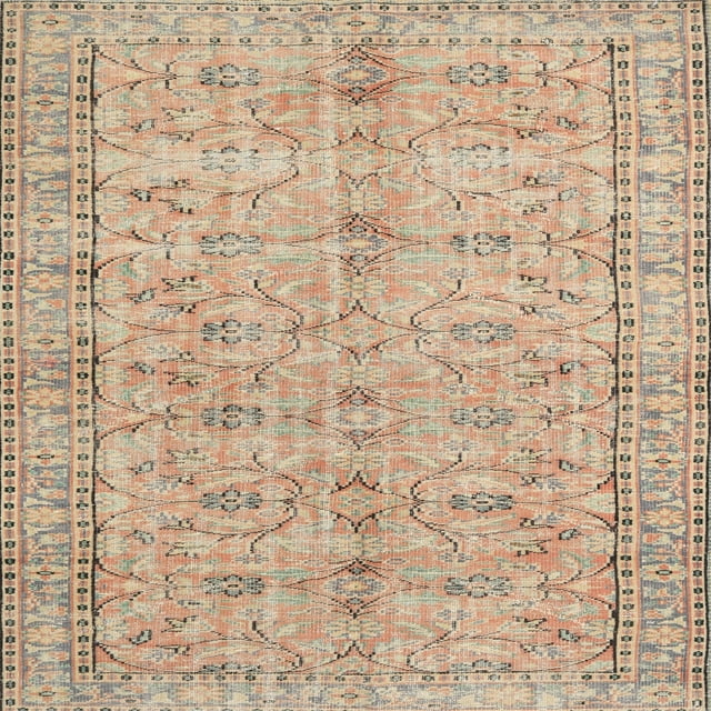 Ahgly Company Tapis d'Intérieur Lavable en Machine Carré Traditionnel Marron, 9 Pieds Carré