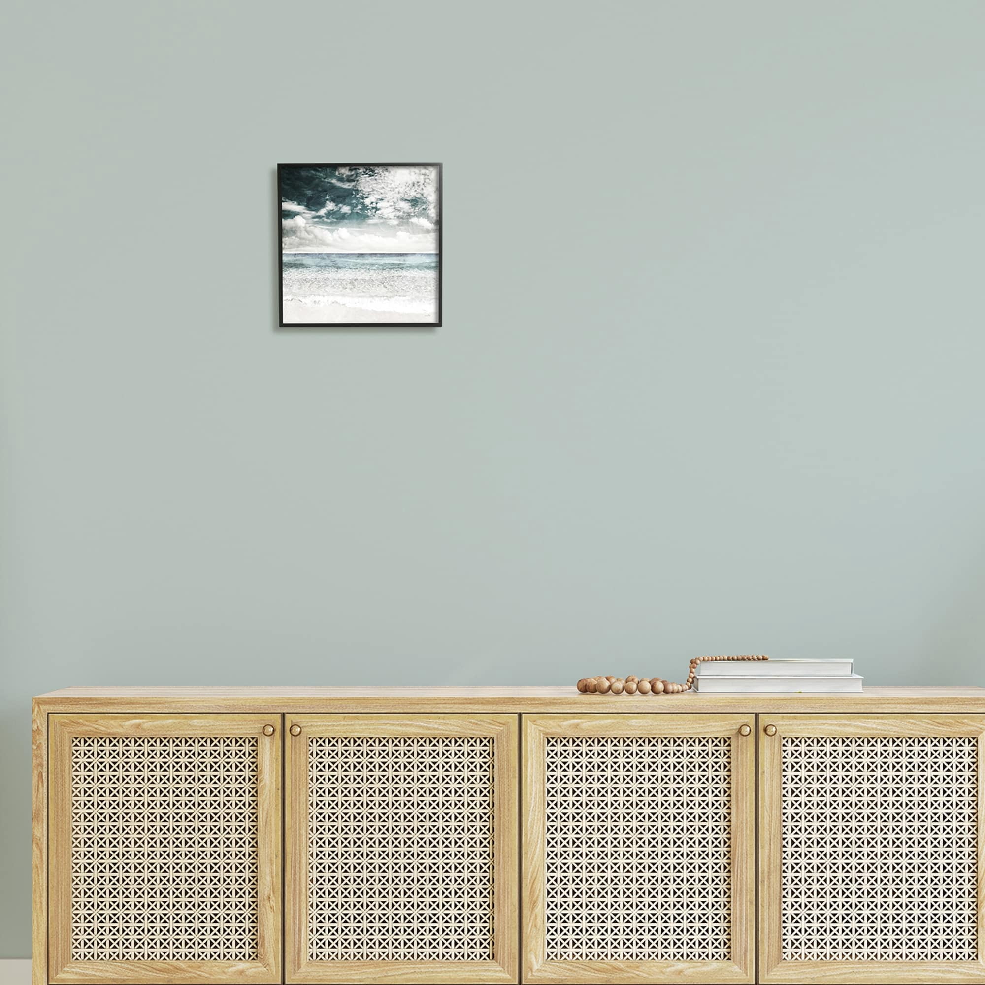 Stupell Industries Misty Beach Clouds Sea Shoreline Collage Design , 12 x 12, Design by Sophie 6