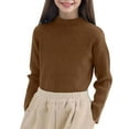 thumbnail image 2 of XIMIN Chandail Tricoté à Col Roulé Manches Longues Côtelé pour Bébé Fille Automne Hiver Chaud Basique Décontracté, 2 of 6