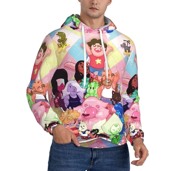Steven Universe Trendy Cartoon Men'S Fleece Hooded Hoodie, hoodies for women men with pockets,Fall Fashion 2025 Pullover Sweaters Winter Clothes