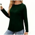 thumbnail image 3 of Akafmk Womens Long Sleeve Maternity Tops,Women's Maternity Solid Color Crew Neck Raglan Sleeves Long Sleeve Asymmetrical Fleece Hem Slit Loose Tshirt Tops, 3 of 3