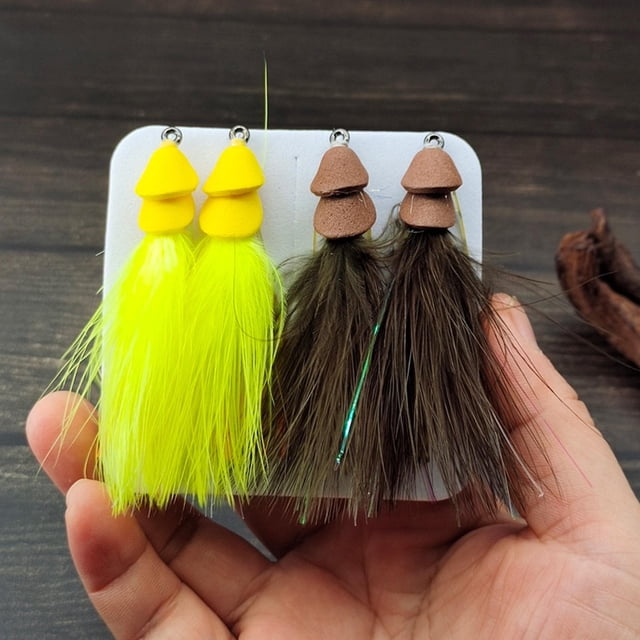 4 señuelos de pesca con mosca, cebos biónicos portátiles, anzuelos de pesca, señuelos artificiales para lubina, accesorios para exteriores en aguas