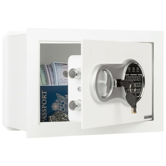 Stalwart Paragon In Wall Safe with Digital Keypad, 12.5" x 6" x 8.75", White