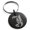 Black, variant on Stainless Steel Letter J Initial Royal Monogram Engraved Small Medallion Circle Charm Keychain Keyring