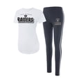 thumbnail image 4 of Women's Concepts Sport White/Charcoal Las Vegas Raiders Sonata Short Sleeve Top & Leggings Set, 4 of 6