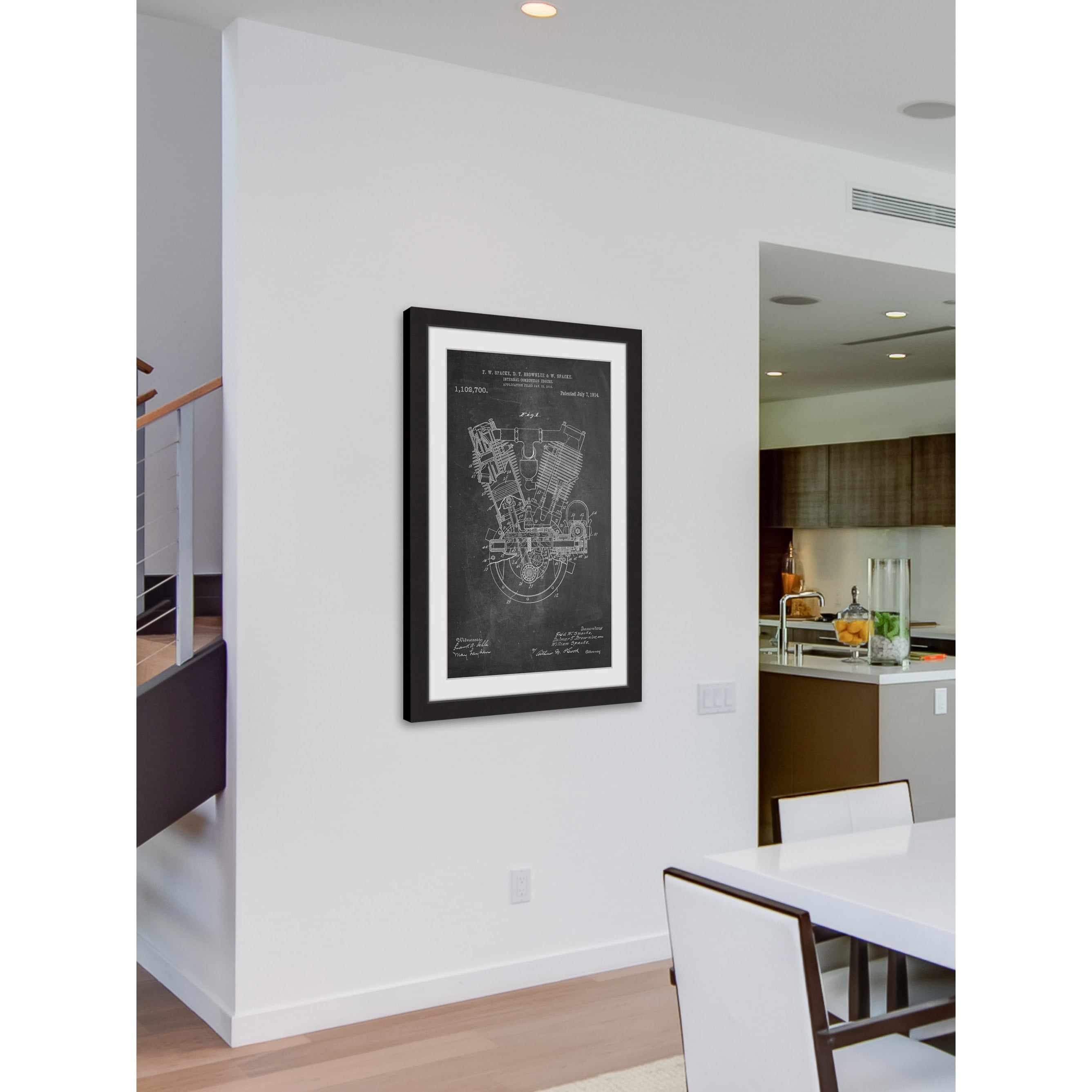 "Engine 1914 Chalk" Framed Painting Print