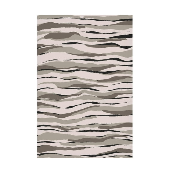 Canvas Wall Art - Treechild 'Grey And Beige Waves' Wall Art for Living Room, Bedroom, or Office D?cor by Trademark Fine Art - 12 x 19 Inches