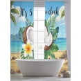 thumbnail image 5 of Summer Beach Sheer Curtains 2 Panels Set It's 5 O'clock Somewhere Tropical Coconut Floral Sheer Window Curtains Light Filtering Rod Pocket Voile Drapes for Bedroom Living Room 52"X108", 5 of 9