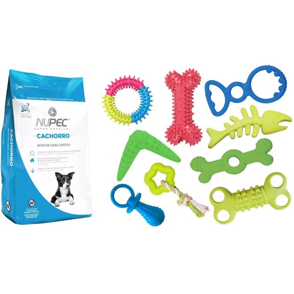 Paquete Nupec cachorro 20 kg + 1 juguete caucho fancy pets