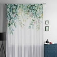 thumbnail image 5 of Eucalyptus Semi Sheer Curtains Drapes for Living Room, Bedroom, French Doors Window 96 Inches Long, Leaf Branch Nature Fruit Spring Summer Rod Pocket Chiffon Curtain Drapery Voile Draperies Panel, 5 of 6