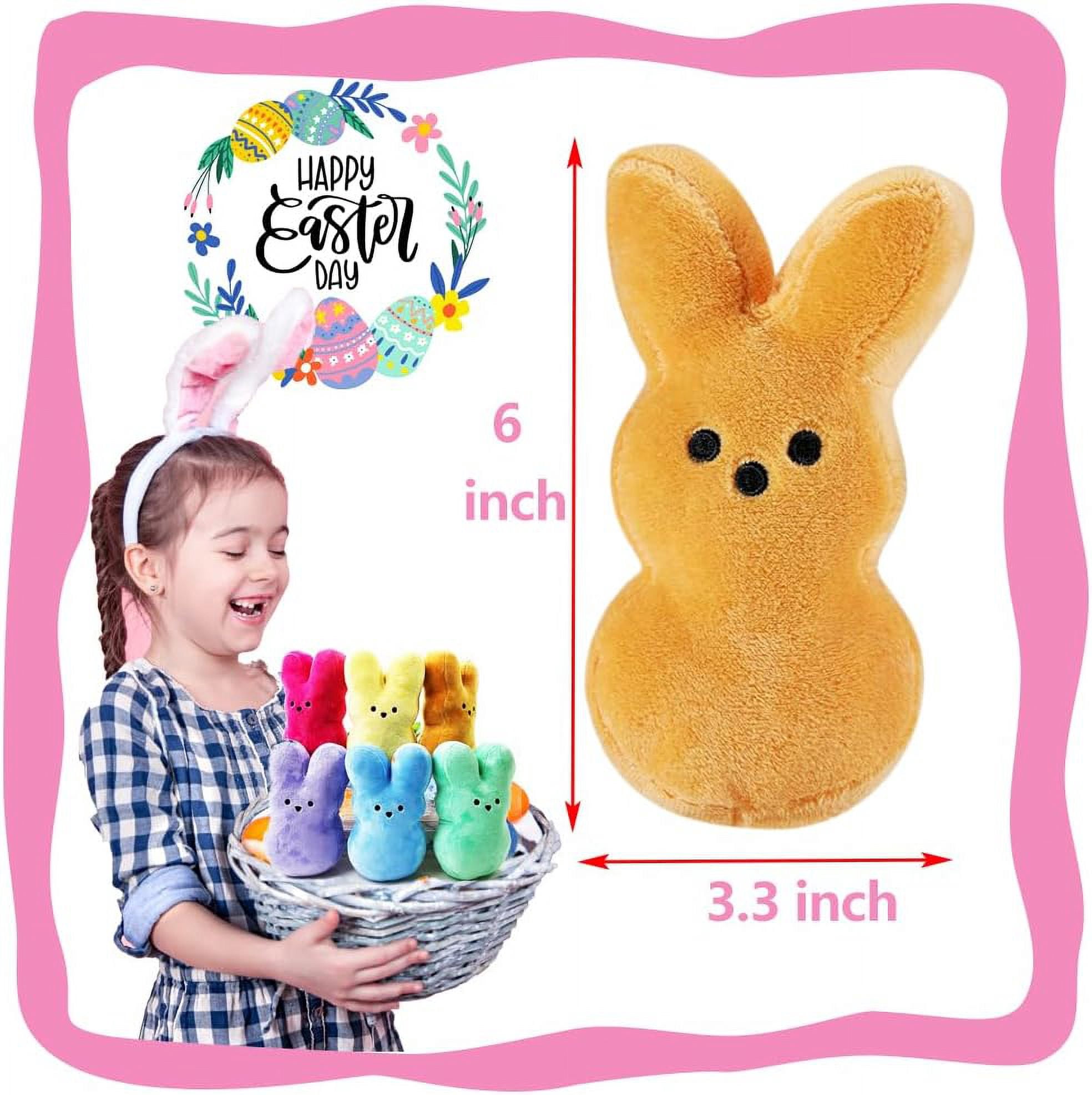 HeaCare 12 pcs Easter Peep Bunny Plush Toys Decorations Cute Animal Bunny Stuffed Doll Easter Basket Stuffers Gift for Kids