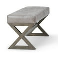 thumbnail image 4 of Salinger 48 inch Wide Contemporary Rectangle Ottoman Bench in Distressed Grey Taupe Vegan Leather, 4 of 6