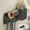thumbnail image 3 of Hiroekza No-Drill Bathroom Sink Caddy with Hair Dryer Holder Plastic Wall Mounted Storage Rack for Bathroom Accessories Black, 3 of 7