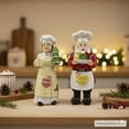 thumbnail image 4 of Chef Santa & Mrs. Claus Christmas Figurines Set of 2-5'' Hand-Painted Resin Holiday Xmas Decor for Kitchen, Mantel & Gifting - Festive, Durable Collectibles (White Chef), 4 of 15