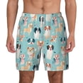 thumbnail image 3 of Uemuo Colorful Dog Pattern Mens Swim Trunks Quick Dry Board Shorts with Mesh Lining, Stretch Beach Shorts Quick Dry No-Chafing Board Shorts-Large, 3 of 9