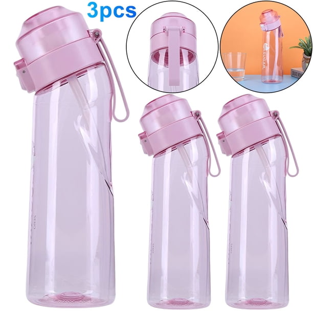 Botella Flavo 650ML Con Pajita para Reutilizable () Rojo Rosa