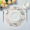 thumbnail image 5 of 15.4inch Round Placemats, DIY Printing Design, Suitable for Kitchen, Table Party Decoration Soft Pink Floral, 5 of 7