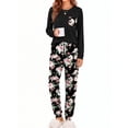 thumbnail image 3 of Fantaslook Women Pajama Sets 2 Piece Long Sleeve Pajama Sets With Long Printed Jogger Pants Sleepwear Loose Lounge Sets, 3 of 9