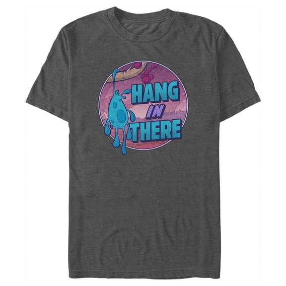 Men's Strange World Splat Hang in There Graphic Tee Charcoal Heather 2X Large