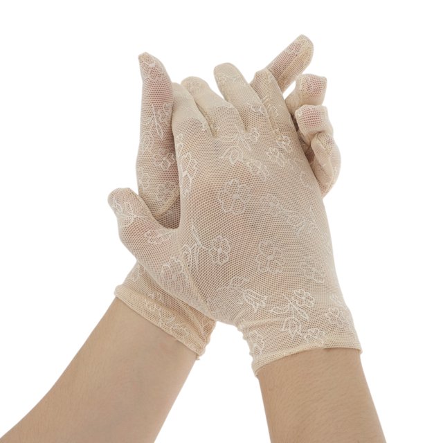 Ofertas Únicas 1 Par de Mitones Bloqueadores de Sol con Estampado Floral para Mujeres Color Nude