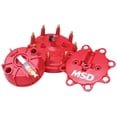 thumbnail image 1 of MSD Ignition Distributor Cap and Rotor Kit 84085 Large Ford Style; With Wire Retainer; Clip Down; HEI Style Posts; Red, 1 of 5