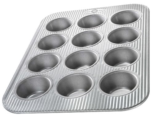 1200MF 12 Well USA Pan Made in the USA from Aluminized Steel Nonstick & Quick Release Coating Bakeware Cupcake and Muffin Pan 